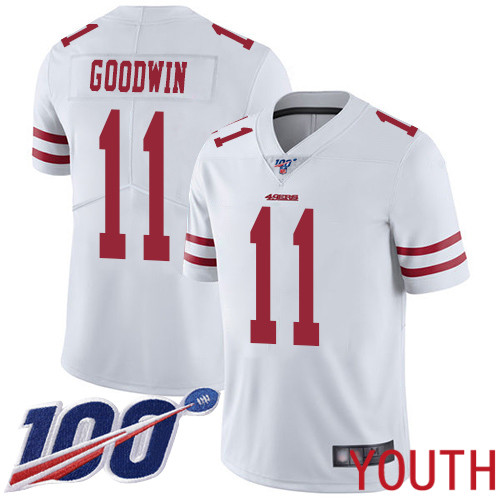 San Francisco 49ers Limited White Youth #11 Marquise Goodwin Road NFL Jersey 100th Vapor Untouchable->san francisco 49ers->NFL Jersey